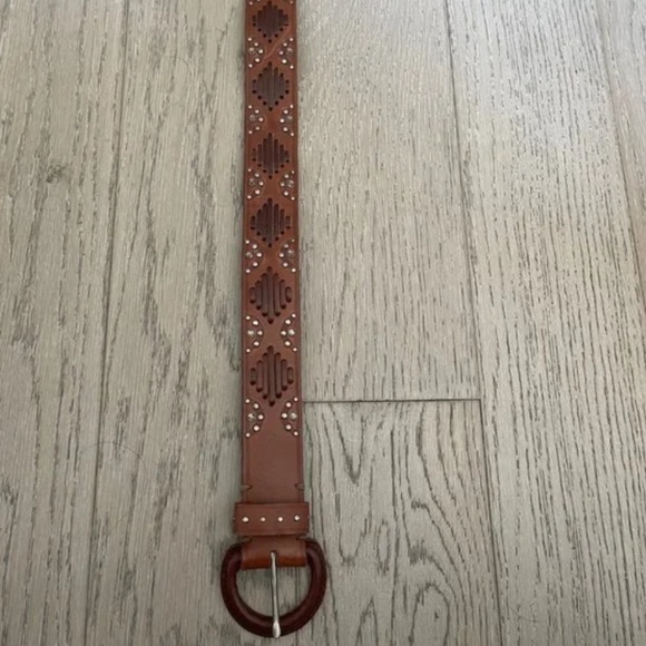 VINTAGE Abercrombie & Fitch genuine leather Studded Leather Belt New
